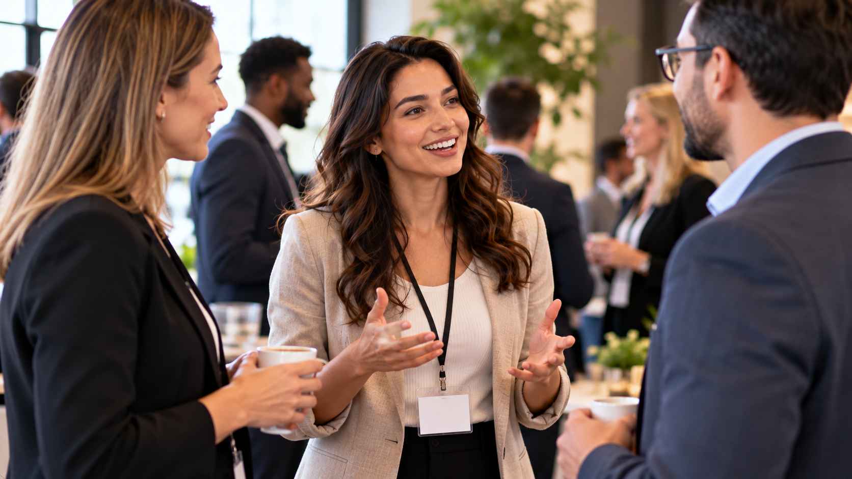 Friendly Professional Networking Conversation